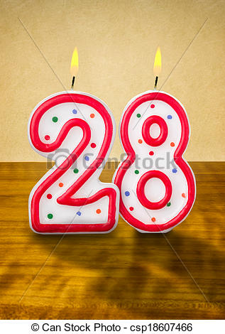 Number 28 Clipart Birthday Candles Number 28