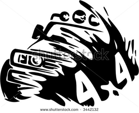 Off Road Car  Ready For Vinyl Cutting  Stock Vector 3442132