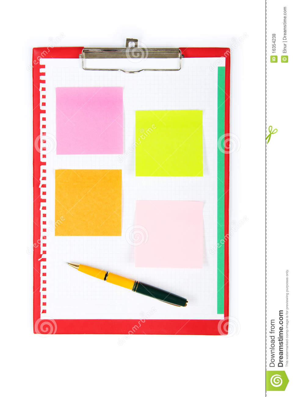 Open Binder With Reminder Notes And Blank Royalty Free Stock Photos