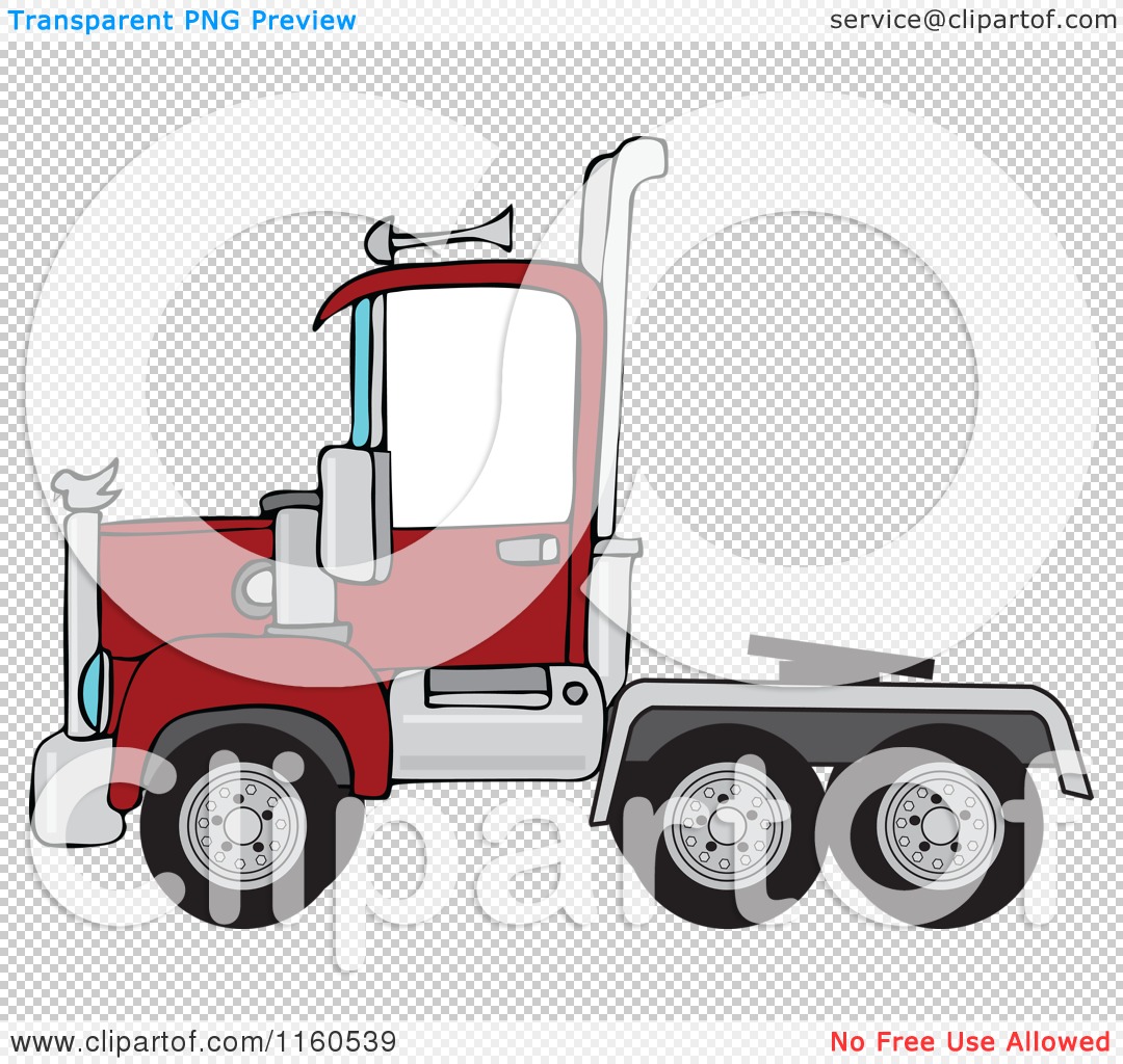Red Big Rig Semi Truck Cab   Royalty Free Vector Clipart By Dennis Cox