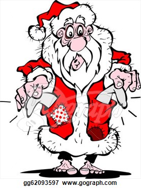 Santa Claus With His Bare Feet  Stock Art Illustrations Gg62093597