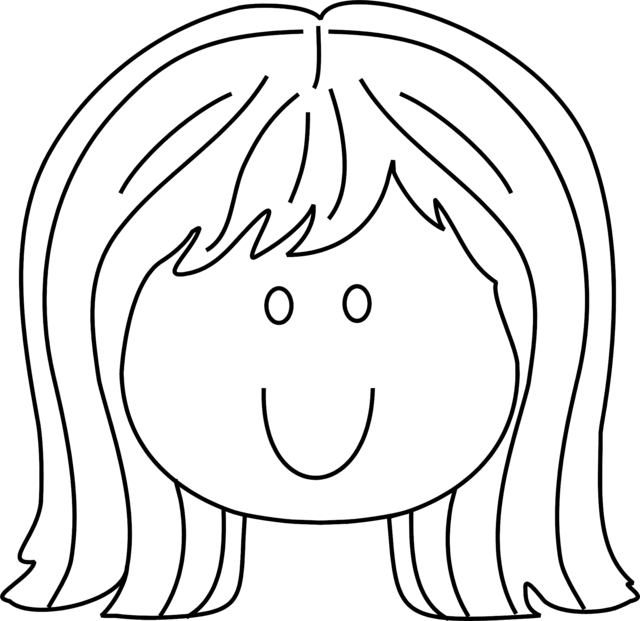 Smiling Girl Face Coloring Page   Greatest Coloring Book