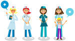 Staff Vector Surgeon Woman Doctor Logo Icons Stock Vector   Clipart