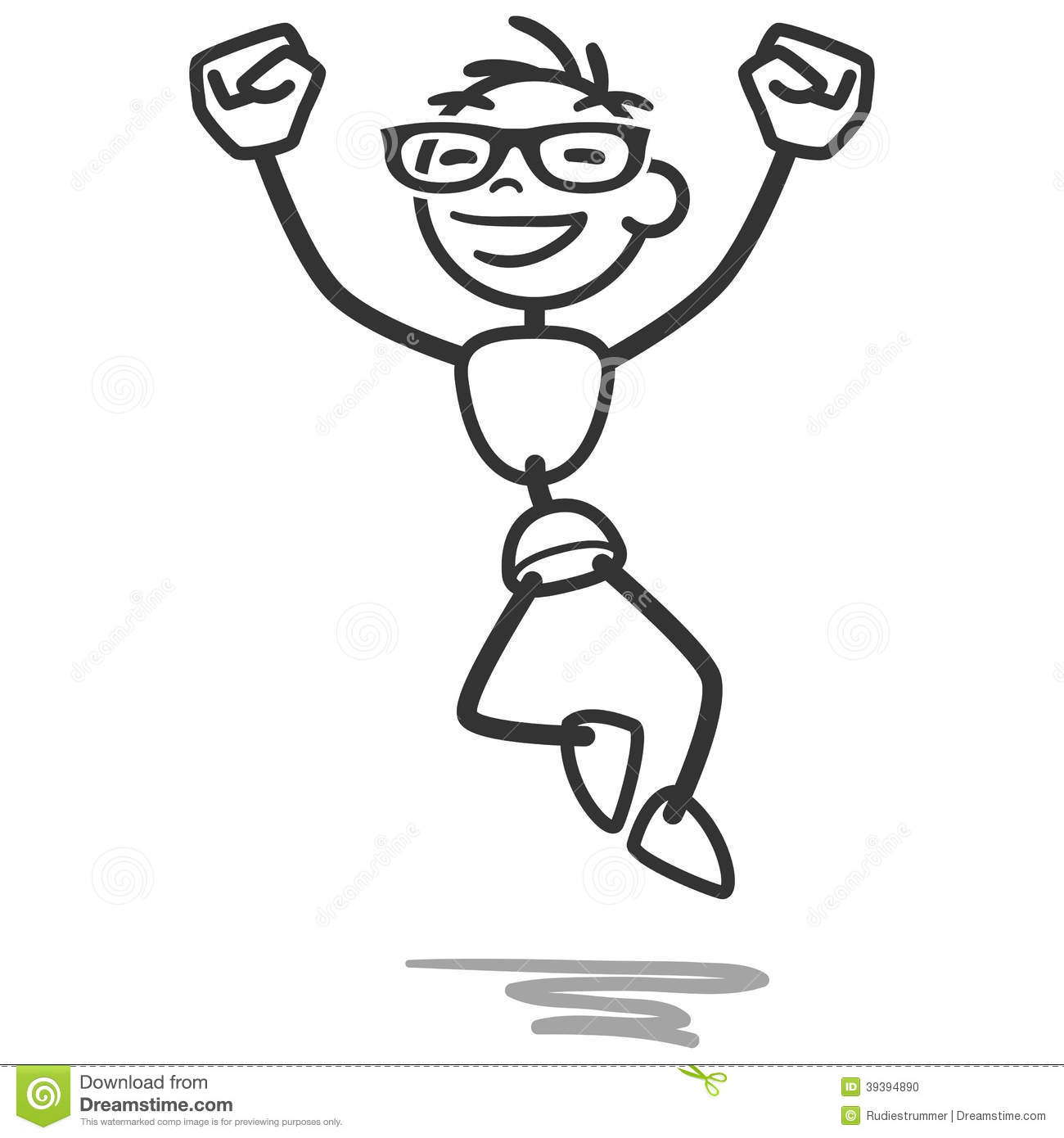 Stick Man Stick Figure Jumping Happy Successful Stock Vector   Image    