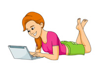 Student Searching Internet On Laptop Computer Clipart