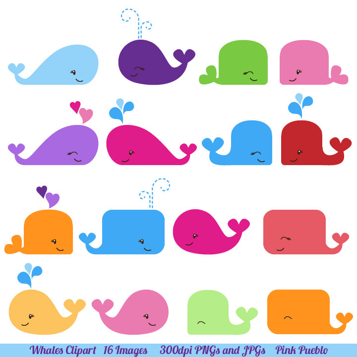 Whale Clipart Whale Clip Art Commercial And Personal By Pinkpueblo