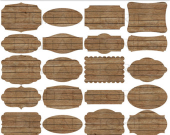 Wood Frames Clipart  Wood Lab Els Natural Wooden Tags For Cards    