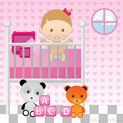 Baby Girl Crib Clipart Baby Girl Crib 10696968 Jpg
