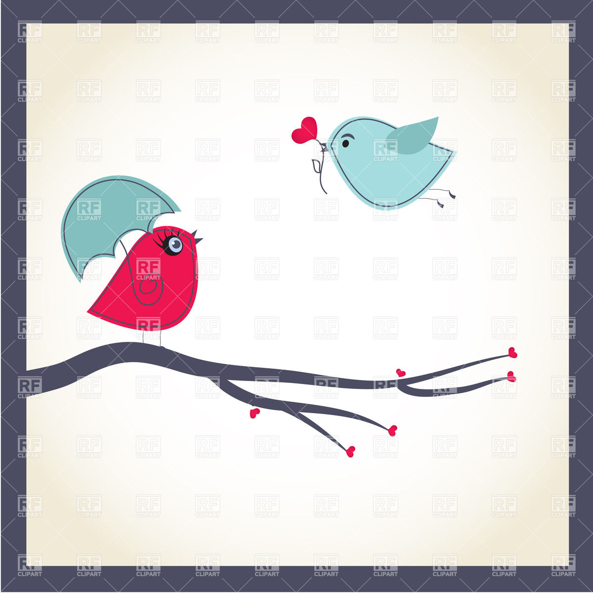 Birds Couple In Love Download Royalty Free Vector Clipart  Eps