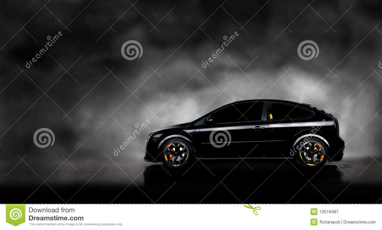 Black Car In Fog Background Royalty Free Stock Photography   Image