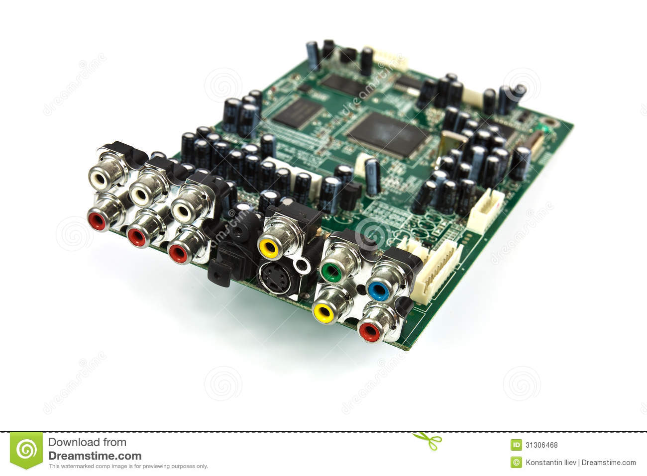 Board With Chips Integrated Circuits Semiconductors Used In