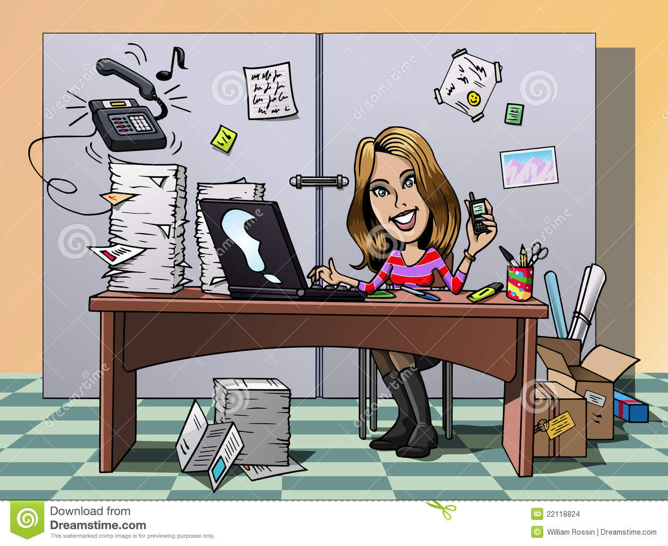 Busy Secretary Clipart Busy Employee