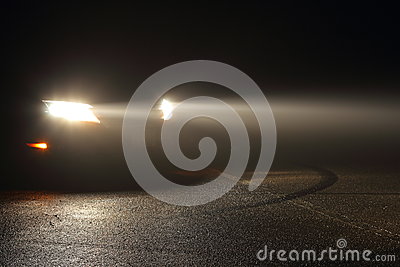 Car Headlights In Fog Royalty Free Stock Photography   Image  28910897