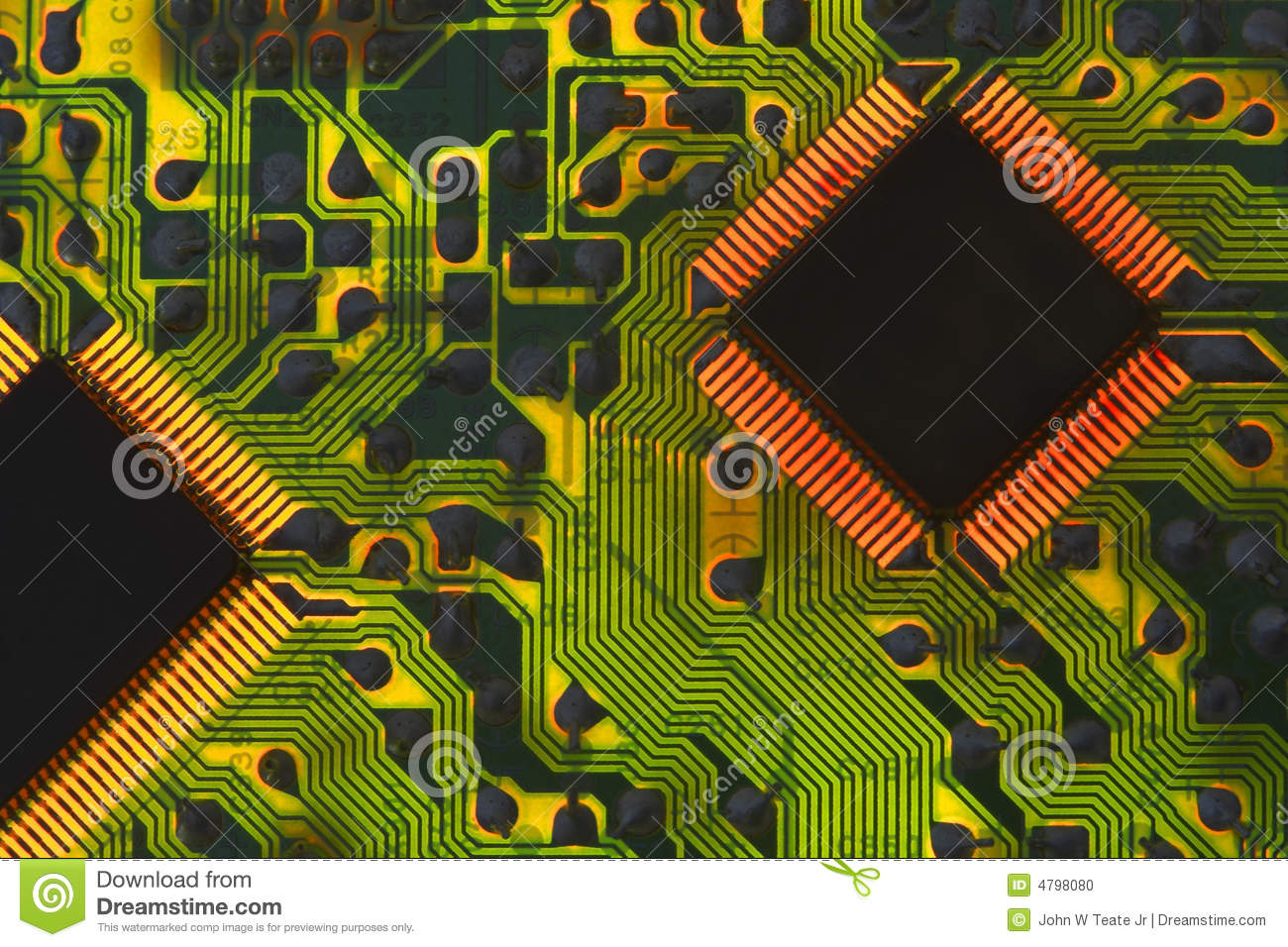 Circuit Board And Chips Stock Photo   Image  4798080