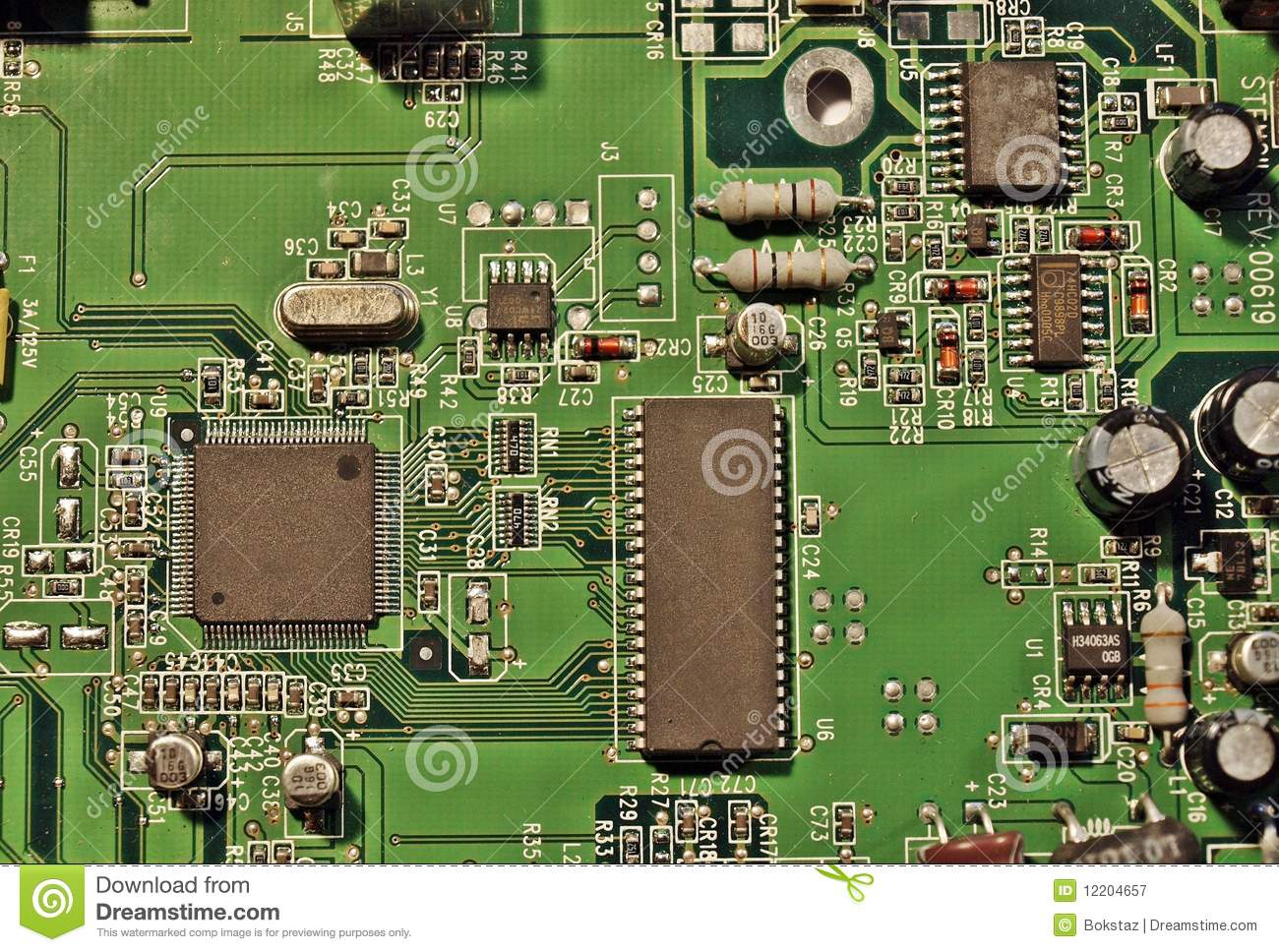 Circuit Board Chips Landscape Royalty Free Stock Photography   Image