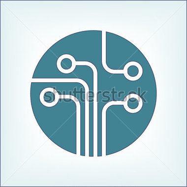 Circuit Board Technology Icon Vector Illustration  Flat Design Style