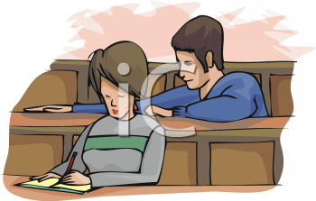 Clip Art Picture Of College Kids In A Lecture Hall