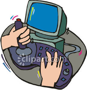 Computer Video Game With Joystick   Royalty Free Clipart Picture