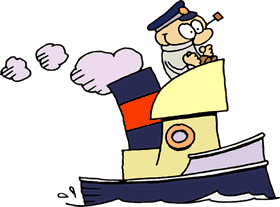Cute Cartoon Tug Boat With A Hilarious Captain At The Helm Military    
