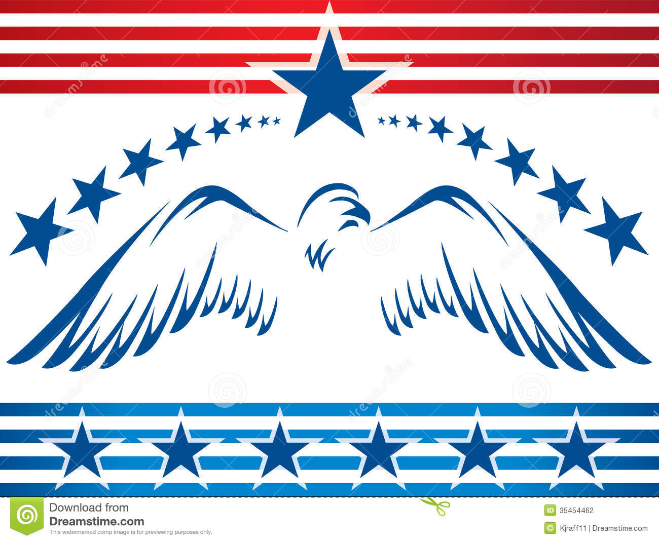 Eagle Illustration With Stars And Stripes Graphic Mr No Pr No 2 435 1