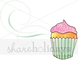 Frosted Cupcake Clipart   Valentine S Day Clipart