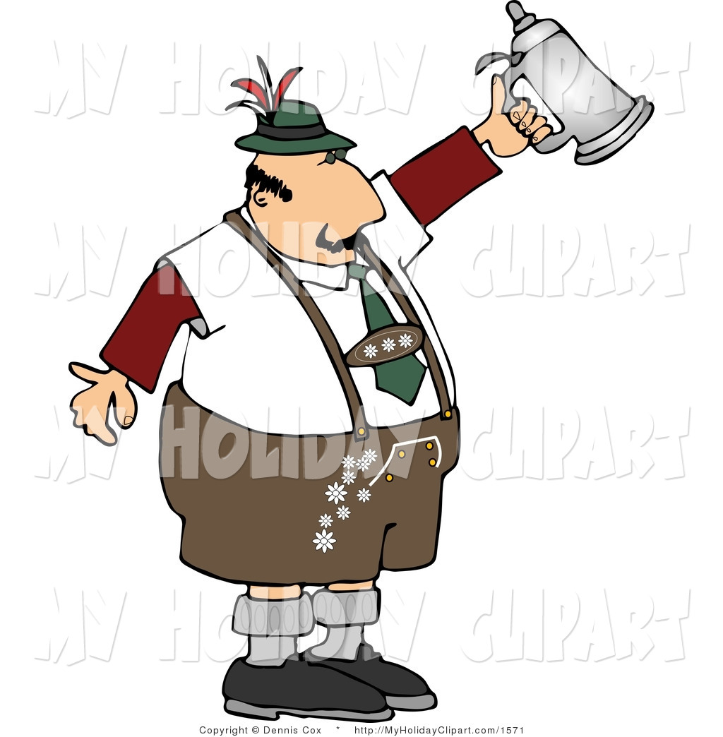 German Man With A Pretzel And A Beer Royalty Free Clip Art Picture