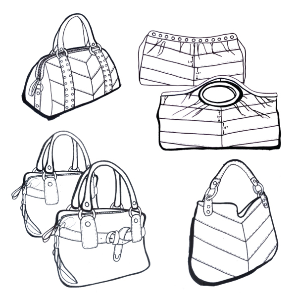Handbag Sketches Done For Fashion Express