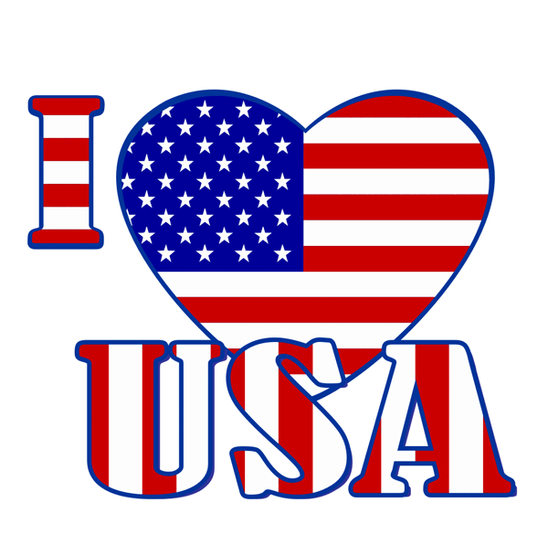 Heart The Usa   Free Patriotic American Graphic