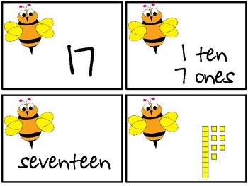 Here S A Set Of Bee Themed Cards For Place Value  Students Match A Set    