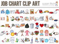 Job Chart Clip Art To Make Your Own Job Chart Magnets Or Cards 
