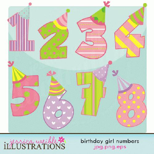 My Grafico  Birthday Girl Numbers Clipart