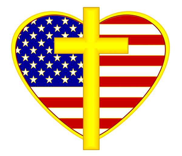Patriotic Christian Heart  Free Patriotic American Graphic