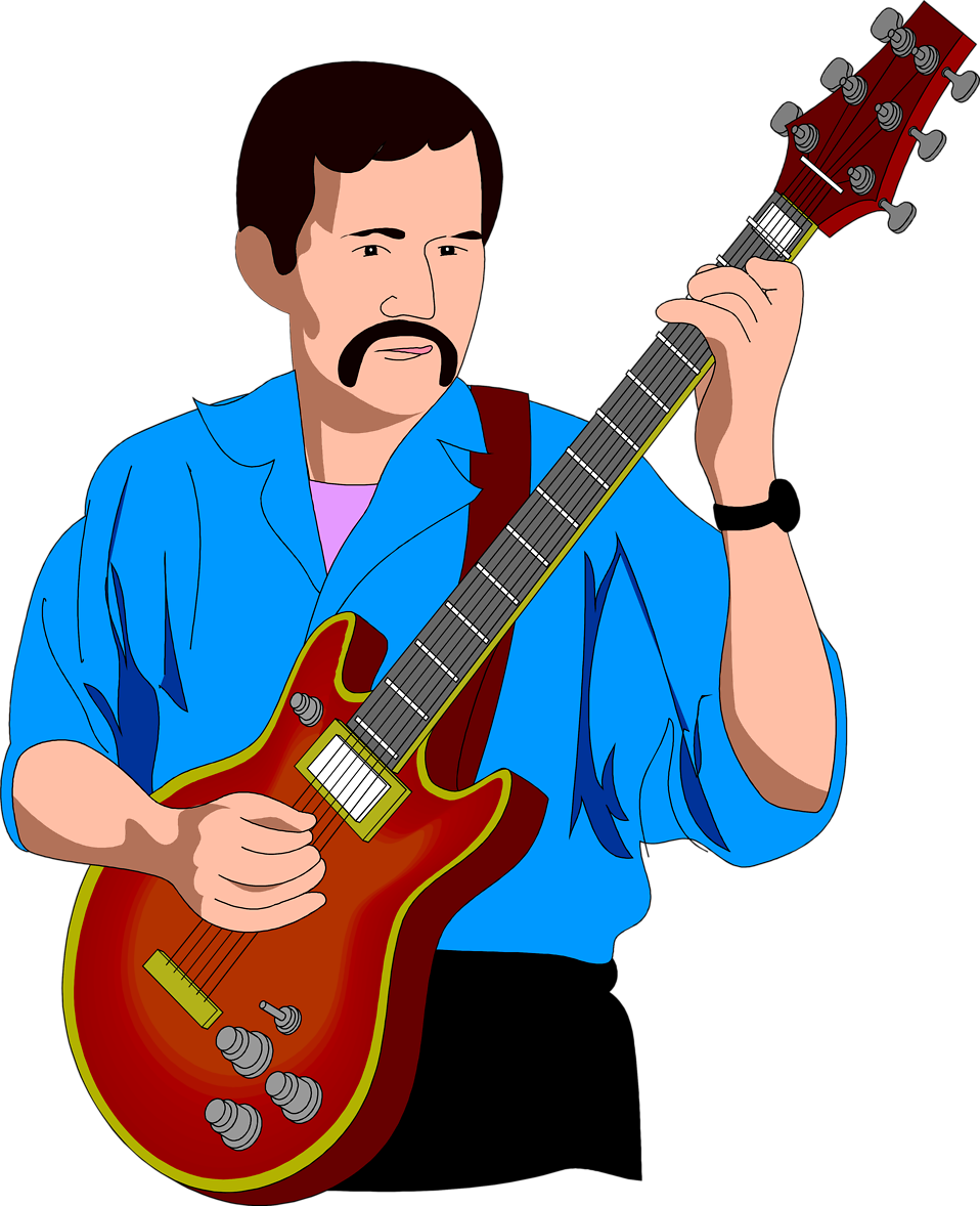 Photo   Illustration Of A Man Playing An Electric Guitar     9630