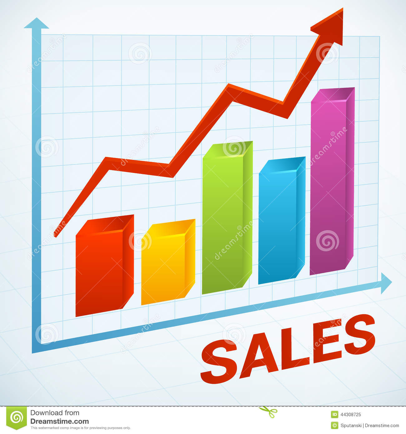 Positive Business Sales Chart Stock Vector   Image  44308725