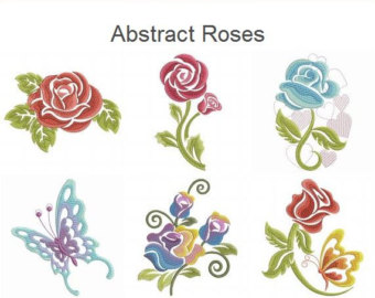 Roses Flower Floral Machin E Embroidery Designs Instant Clipart