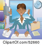 Royalty Free Rf Clipart Illustration Of A Busy Multi Tasking African