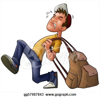 Stock Illustration   Heavy Backpack  Clipart Drawing Gg57987843
