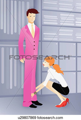 Stock Illustration Of Young Man Trying On Pink Suit In A Clothes Store