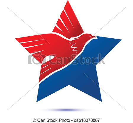 Vector   American Flag Eagle Star Logo   Stock Illustration Royalty