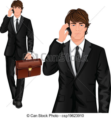 Vector Clip Art Of Young Businessman Standing   Young Professional Man