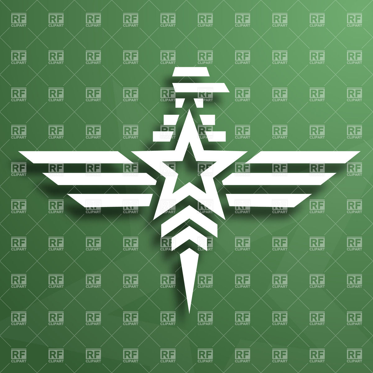 Winged Star   Military Emblem With Eagle Download Royalty Free Vector