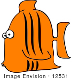 12531 Orange Fish Clipart