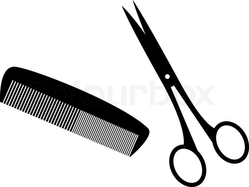 Black Silhouettes Of Hairstyle Tools   Vector   Colourbox