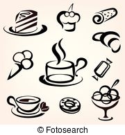 Caffe Bakery And Other Sweet Pastry Icons Set