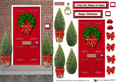 Christmas Front Door 3d Decoupage By Liz Harrison