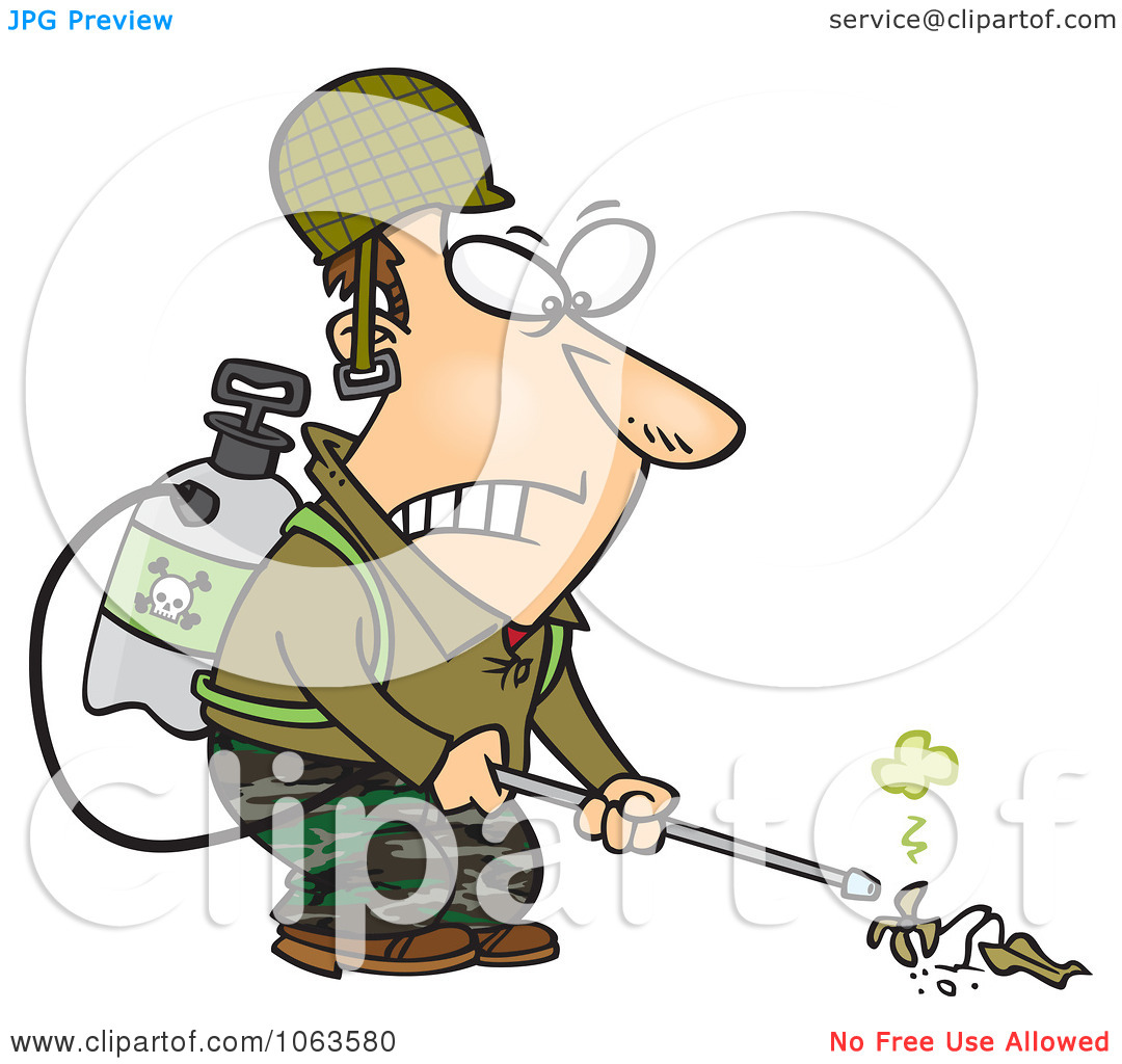 Clipart Victorious Weed Killer   Royalty Free Vector Illustration By