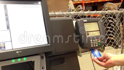 Credit Card Payment Terminal Transfer Payment Man Paying To Buy Faucet