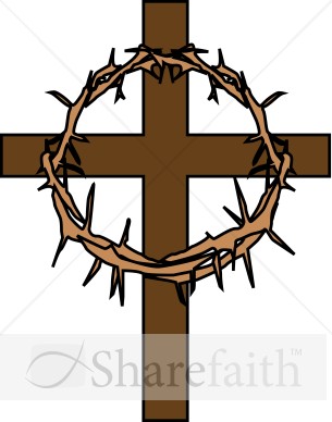 Cross With Crown Of Thorns   Cross Clipart