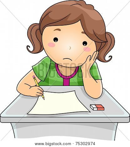 Download Illustration Featuring A Girl Looking Sad While Answering