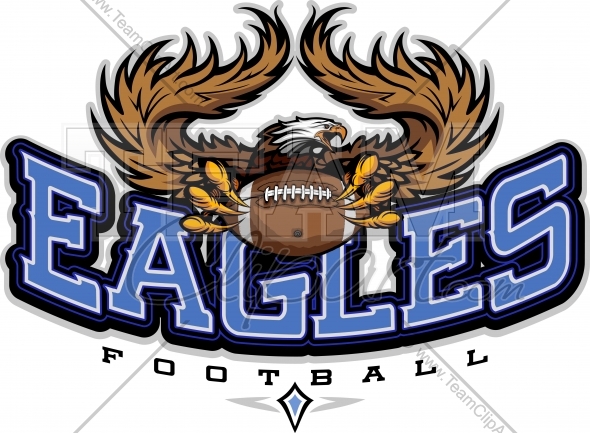 Eagles Football Clipart   Football Team Logo With Eagles Text